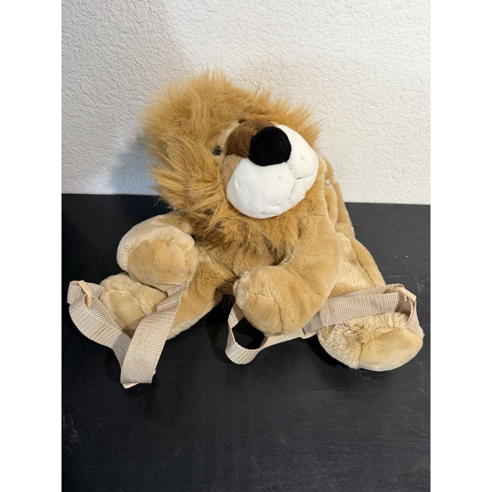 Lion 18" Plush Backpack Stuffed Animal Character Bag Zippered Pouch Purse